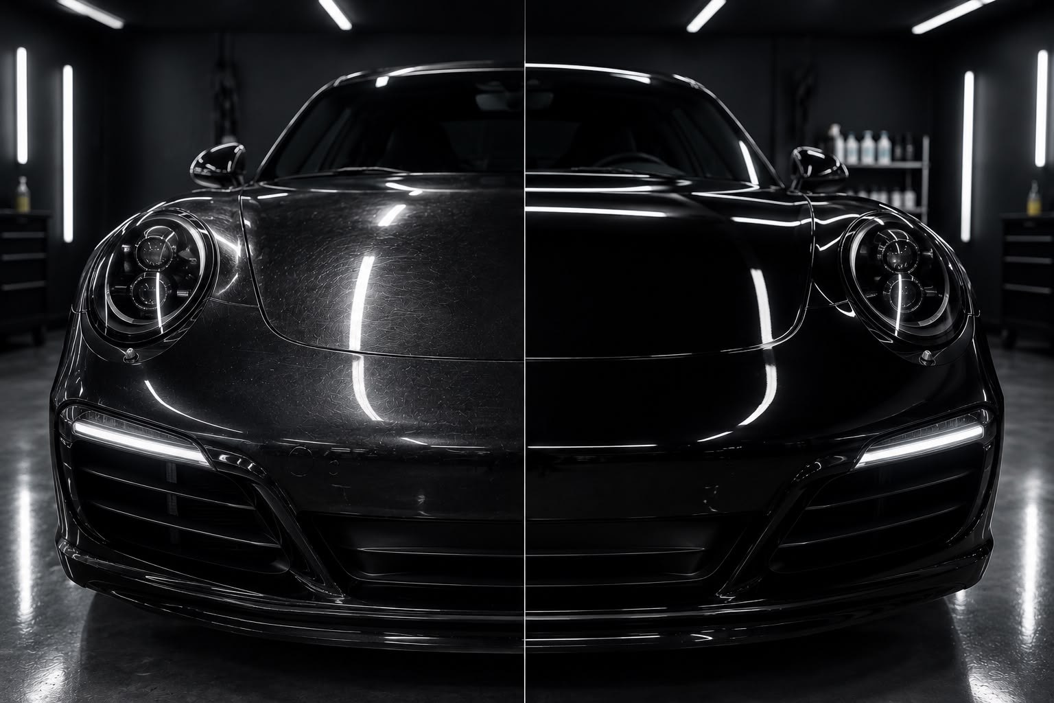 Before and after paint protection finish comparison